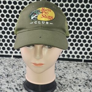 3/$25 - Bass Pro Shops Club Snapback Trucker Hat Green One Size Mesh Back
